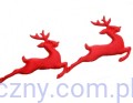 Aplikacje na taśmie Renifery Czerwone Satynowe - 18szt