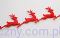 Aplikacje na taśmie Renifery Czerwone Satynowe - 18szt