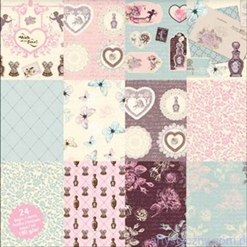 Papier Ozdobny - Romantic Vintage - 15,2x15,2 cm - 24 ark