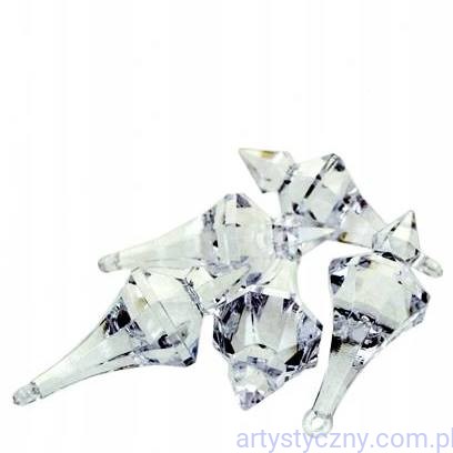Zestaw 5szt KRYSZTAŁY DUŻE Sople Sopelki Zawieszki Bombki