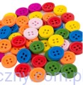 Guziki Guziczki Drewniane 11mm Mix Kolorów 50 szt