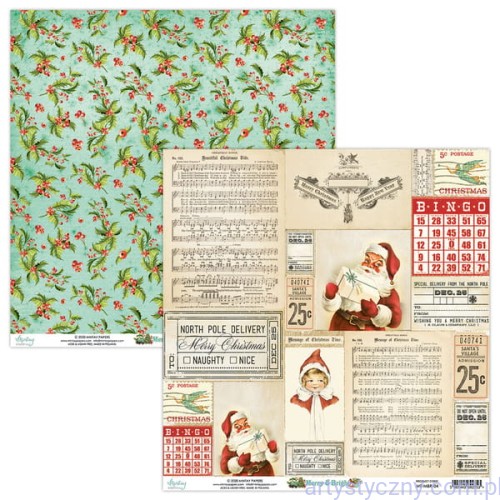 Papier Dwustronny Mintay 30x30cm - Merry and Bright 04 MT-MBR-04