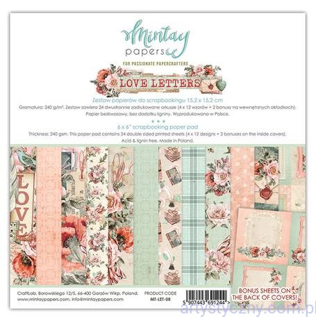 Zestaw papierów do scrapbookingu Mintay - Love Letters - 15x15cm MT-LET-08