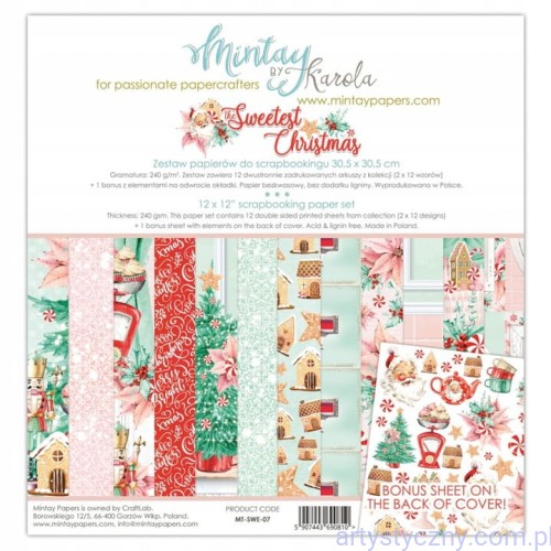 Zestaw papierów 30x30cm Mintay - The Sweetest Christmas - 7ark MT-SWE-07