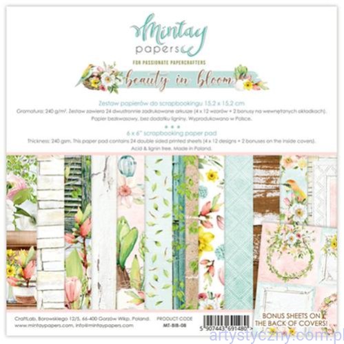 Zestaw papierów do scrapbookingu Mintay - Beauty in Bloom - 15x15cm MT-BIB-08