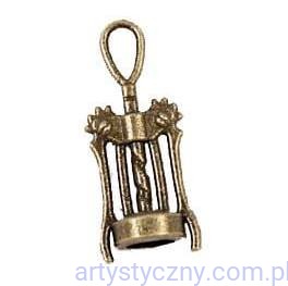SCB25013656 Metalowa Zawieszka Wisiorek Charms - Korkociąg - 4 szt