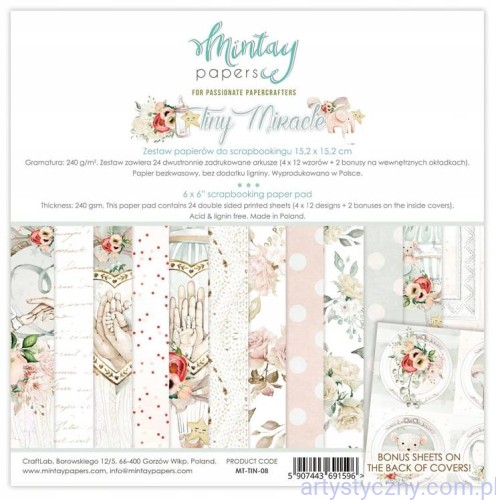 Zestaw papierów 15x15cm Mintay Tiny Miracle 24ark MT-TIN-08