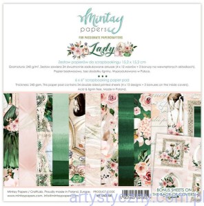 Zestaw papierów do scrapbookingu Mintay - Lady - 15x15cm
