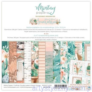 Zestaw papierów do scrapbookingu Mintay - Suntastic - 15x15cm