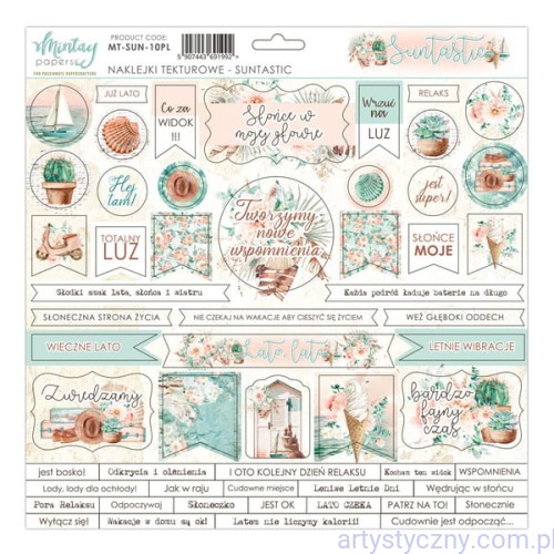 Naklejki tekturowe - Mintay - Suntastic - 30x30cm polskie napisy MT-SUN-10PL