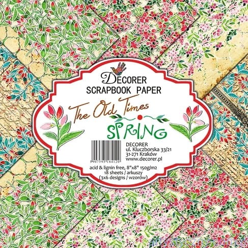 Papiery do Scrapbookingu 20x20cm - The Old Time Spring - 6ark
