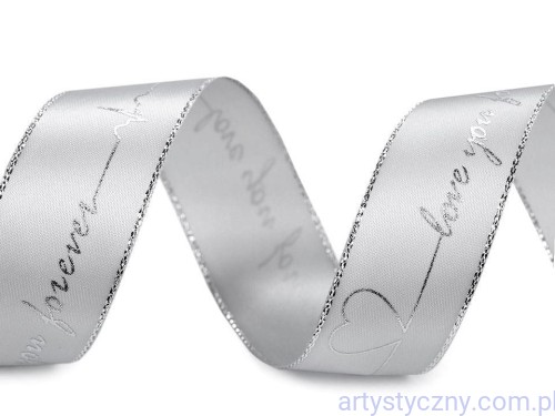 Tasiemka Wstążka Satynowa - Love you forever - 2 metry