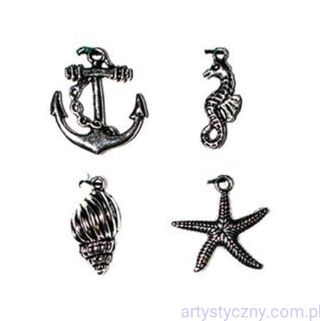 Metalowe Zawieszki Wisiorki Charms - MARINE - 4 sztuki DPCH-001