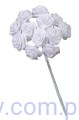 Satynowe Różyczki 12szt na druciku - Dior Rose White - Białe