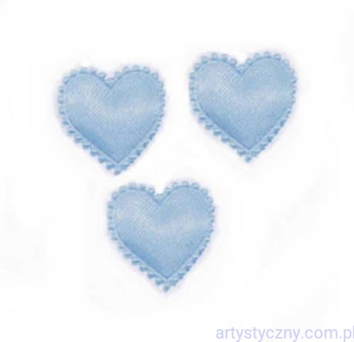 Aplikacje Serca Serduszka z Falbanką MIDI - 20 szt - Niebieskie