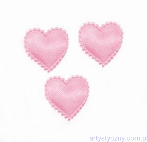 Aplikacje Serca Serduszka z Falbanką MIDI - 20 szt - Różowe