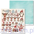 Winter Fun 01 - Arkusz dodatków do wycięcia 30x30cm - Laserowe LOVE