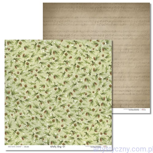 Papier do scrapbookingu 30x30cm - Winter Song 01 - Laserowe LOVE LAP17K08 - 01