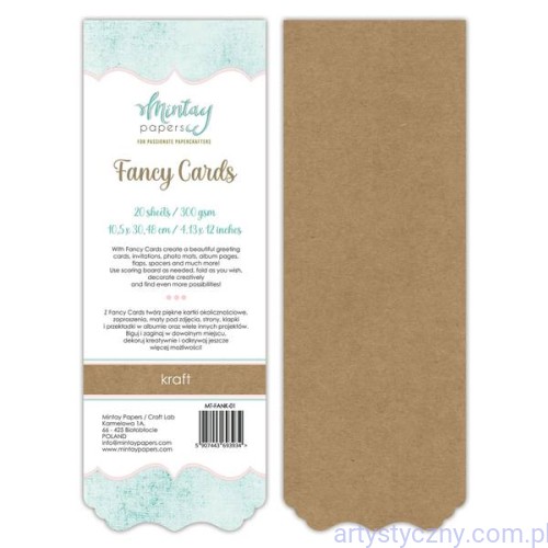 Baza do kartek Kraft - 20ark - 10x30cm - Mintay Fancy Cards