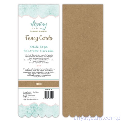 Baza do kartek Kraft - 20ark - 10x30cm - Mintay Fancy Cards MT-FANK-02