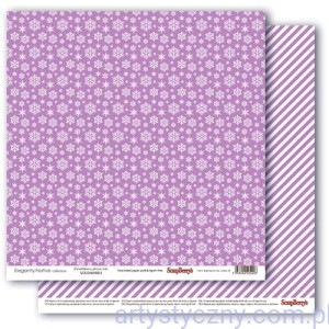 Papier do Scrapbookingu Fioletowe Śnieżynki - Elegantly Festive, Snowflakes Lustrous Lilac - 30x30сm
