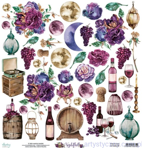 Papier Mintay z elementami do wycięcia 30x30cm - Nightfall 09 MT-NIG-09