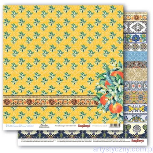 Papier do Scrapbookingu 30x30сm - Śródziemnomorskie Marzenia 06 SCB220609506