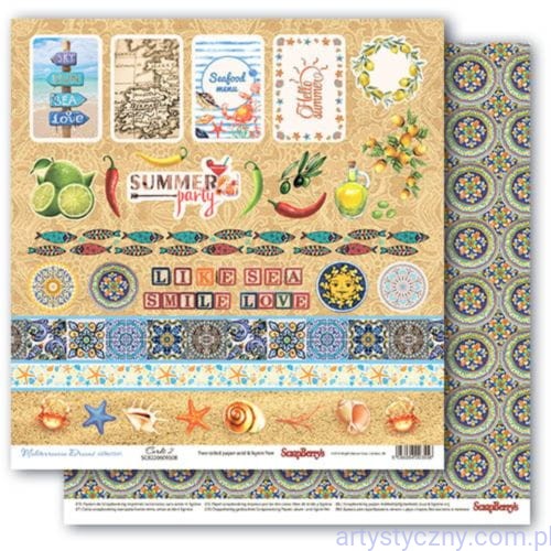 Papier do Scrapbookingu 30x30сm - Śródziemnomorskie Marzenia 08 SCB220609508