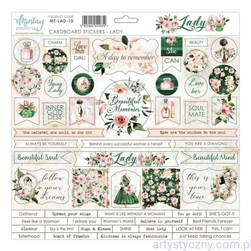 Naklejki tekturowe - Mintay - LADY - 30x30cm angielskie napisy MT-LAD-10