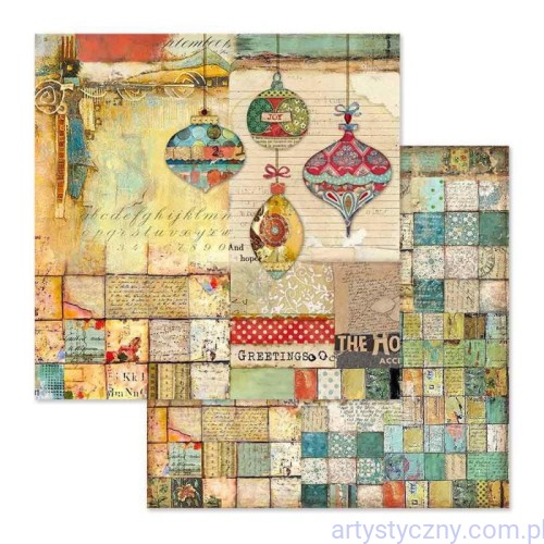 Papier Stamperia 30x30cm Christmas Decorations SBB635