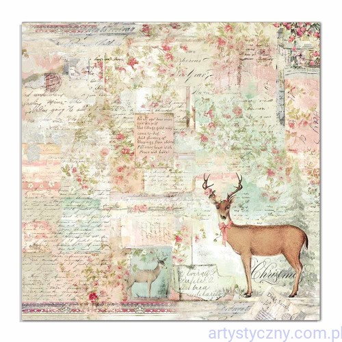 Stamperia Pink Christmas Deer 12x12 Inch Paper Sheets (10pcs) (SBB699)2.jpg