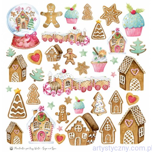 Papier P13 Cosy Winter - Sugar and Spice 30x30cm - dodatki do wycinania P13-MIS-16-1