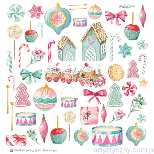 Papier P13 Cosy Winter - Sugar and Spice 30x30cm - dodatki do wycinania P13-MIS-16-2