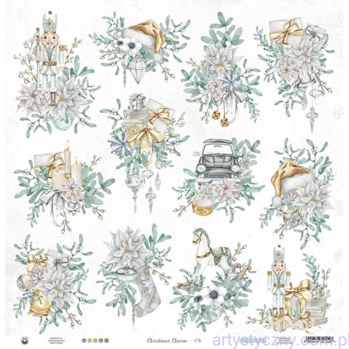 Papier P13 - Christmas Charm - 30x30cm - dodatki do wycinania P13-CHC-04