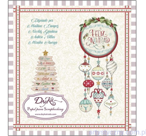 Zestaw papierów DayKa - Feliz Navidad - 24ark - 20x20cm SCP-1021
