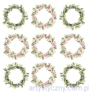 Różane Wino papier do scrapbookingu Wianki do wycięcia 30x30cm okładka Paper Heaven