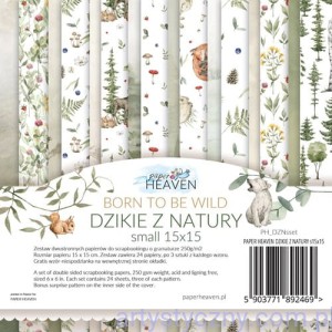 Zestaw Papierów 15x15cm - Dzikie z Natury - Paper Heaven