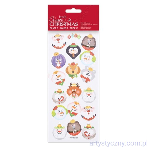 Papermania Naklejki Metaliczne 18szt - Face Baubles - Bombki PMA 828909