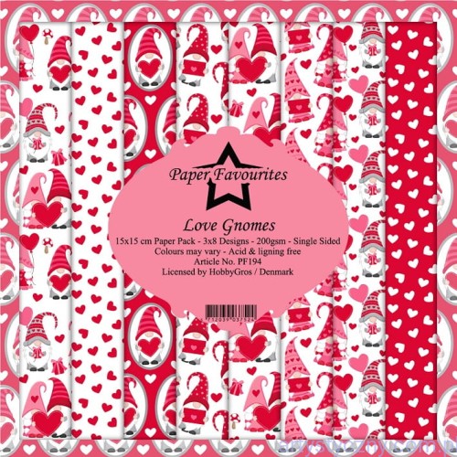 Bloczek papierów Dixi Craft 15x15cm - Love Gnomes PF194