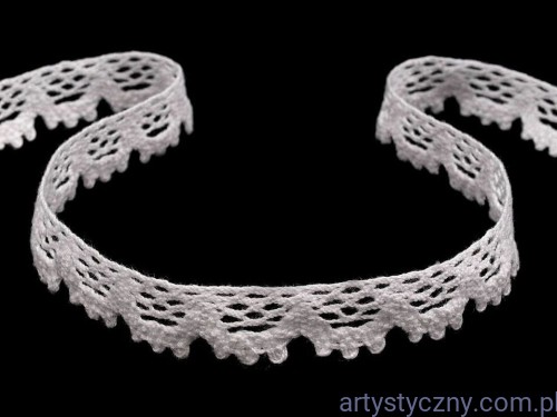 Bawełniana Koronka Klockowa 14mm/1m - Biała