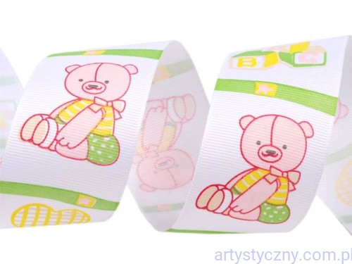 Tasiemka Rypsowa - Biała w Misie - 1,5 metra