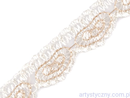 Taśma Koronka na monofilu - Kremowa - 23mm/1m 01759273L_1