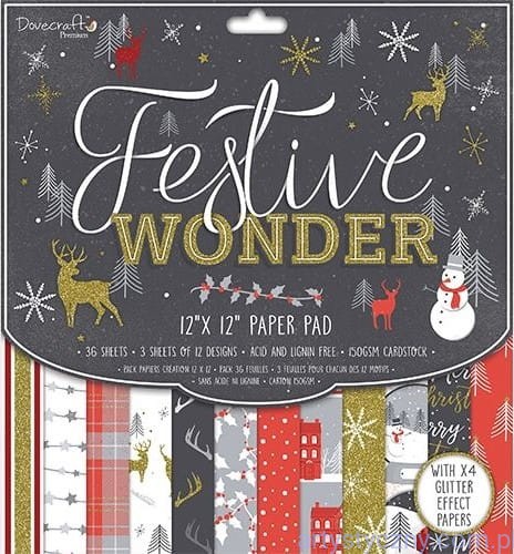 Zestaw papierów - Festive Wonder - 12ark ~ 30x30cm
