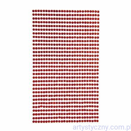 Kryształki Cyrkonie Samoprzylepne 3mm, 806szt, Czerwone