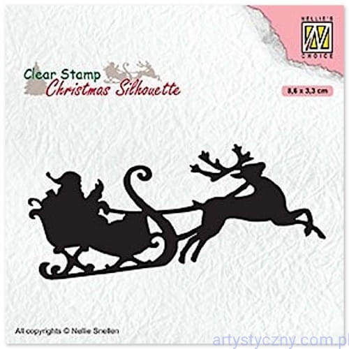 Stempel Akrylowy Nellie's Choice - Mikołaj i sanie - Santa Claus CSIL011
