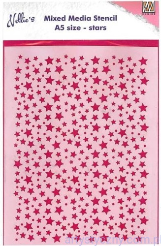 Maska Szablon - Mix Media Stencil Stars - 15x21cm NMMS026
