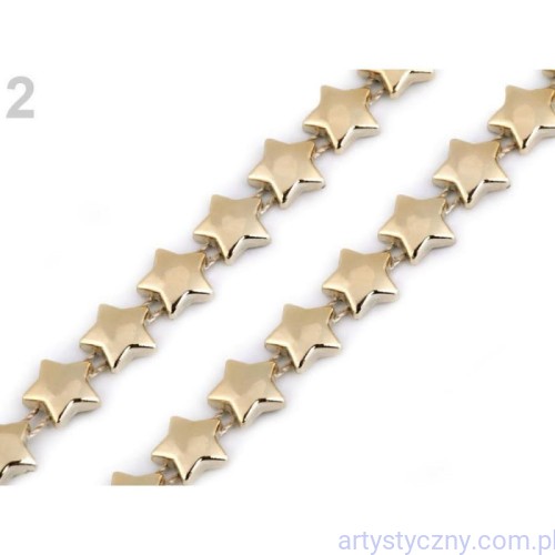 Taśma Dekoracyjna 10mm Gwiazdki Złota - 1 metr