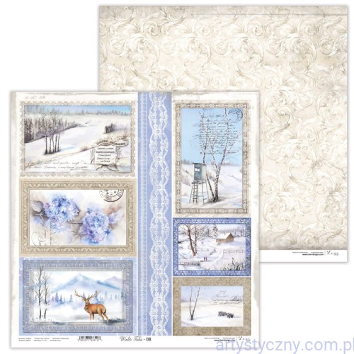 Papier do scrapbookingu 30x30cm - Winter Tales - 08 - Lexi Design LX-19-01-08