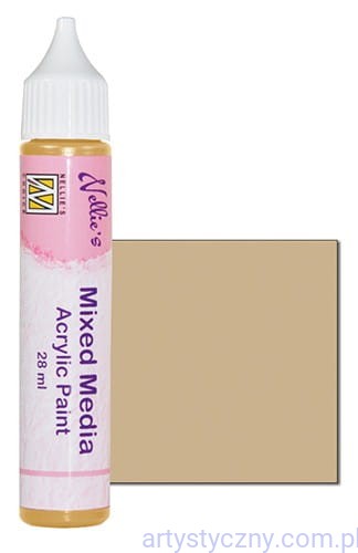 Farba Akrylowa Nellie's 28ml - Beżowa z precyzyjną końcówką - Mixed media acrylic paint - Beige MMAP010