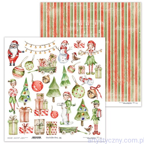 LX-22-60-01 Papier do scrapbookingu Carol of the Elves 01 - Lexi Design - elementy do wycinania